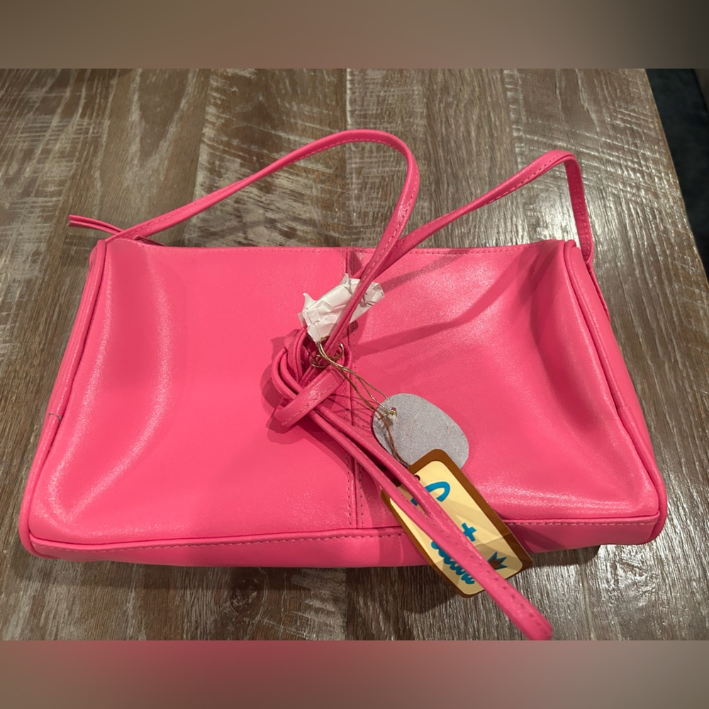 Vintage Genuine Leather Chic Pink Crossbody Bag NWT